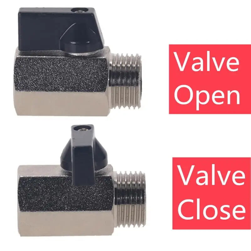 1 kom Mini mesingani kuglasti ventil 1/2, 1/4", 1/8" BSP muški na ženski ventil kompresora zraka