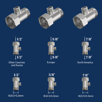 Προσαρμογέας μπιντέ μπιντέ ρυθμιζόμενη βαλβίδα εκτροπέα τύπου T G1/2\