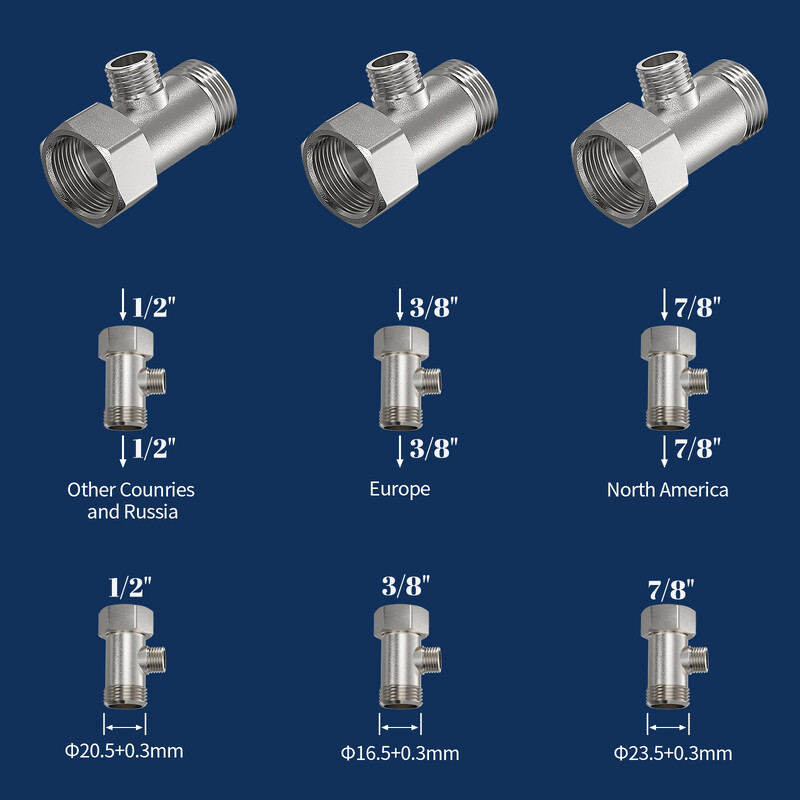 T-adapter za bide podesivi preklopni ventil T-tip G1/2"G3/8"G7/8" dovod vode od mesinga WC bide posebni dodaci za preusmjeravanje