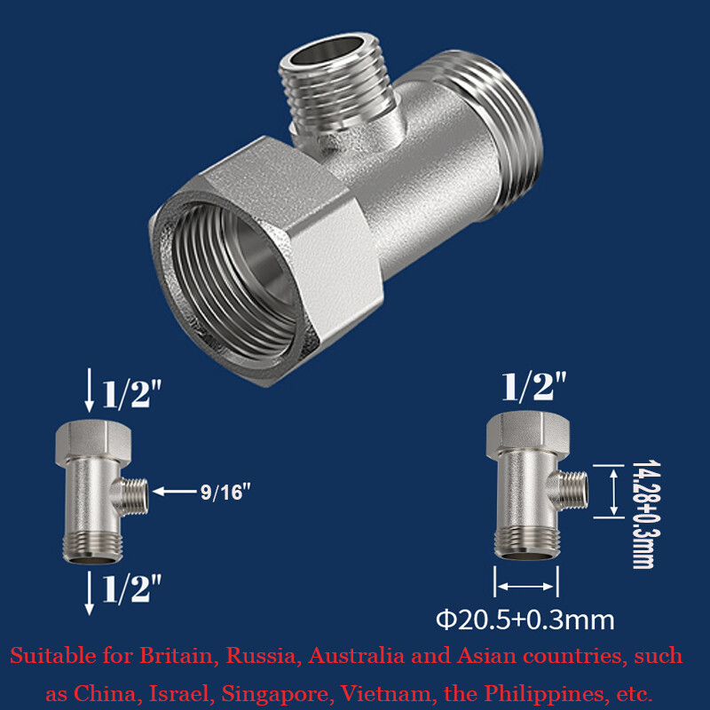 T-adapter za bide podesivi preklopni ventil T-tip G1/2"G3/8"G7/8" dovod vode od mesinga WC bide posebni dodaci za preusmjeravanje
