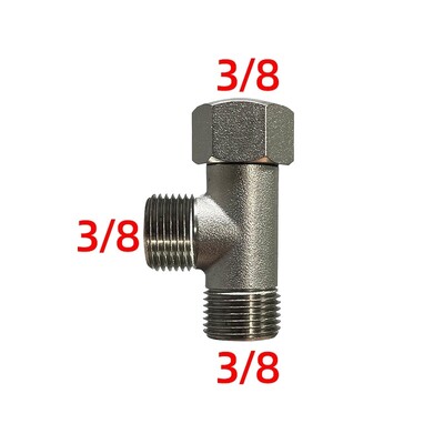 Mjed 3/8' 1/2' 9/16' T-spojnica 3-smjerna cijevna spojnica T adapter Ventil za punjenje Shaffat Bide Preusmjerivač vode Priključak Pribor