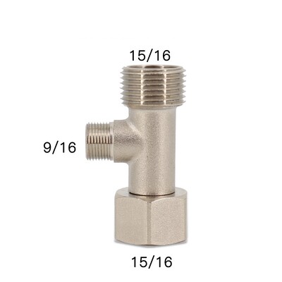 Mjed 3/8' 1/2' 9/16' T-spojnica 3-smjerna cijevna spojnica T adapter Ventil za punjenje Shaffat Bide Preusmjerivač vode Priključak Pribor