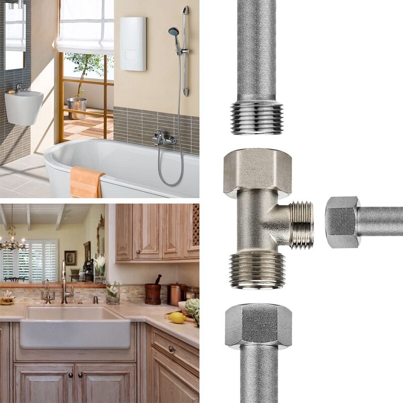 Mjed 3/8' 1/2' 9/16' T-spojnica 3-smjerna cijevna spojnica T adapter Ventil za punjenje Shaffat Bide Preusmjerivač vode Priključak Pribor