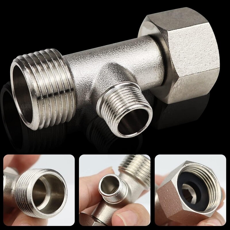 Mjed 3/8' 1/2' 9/16' T-spojnica 3-smjerna cijevna spojnica T adapter Ventil za punjenje Shaffat Bide Preusmjerivač vode Priključak Pribor