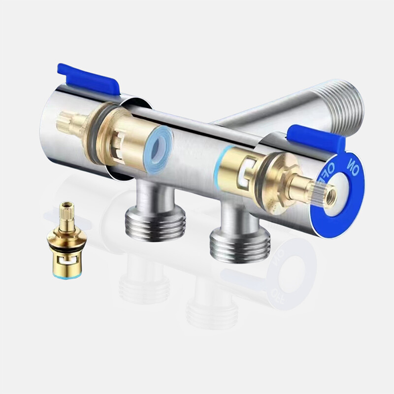 SUS304 dvostruka kontrola od nehrđajućeg čelika 1 u 2 izlaz kupaonica WC kutni ventil Perilica rublja dvostruka slavina s kutnim ventilom za bide za vodu