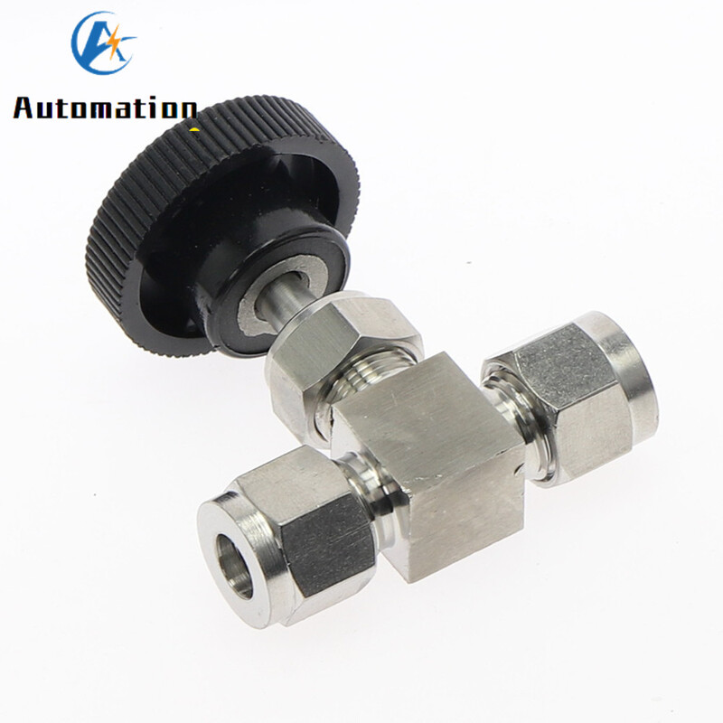 Podesivi igličasti ventil OD 3 4 6 8 10 12 14 mm 1/8" 1/4" 3/8" 1/2" Kompresijski dvostruki cijevni priključak od nehrđajućeg čelika 304