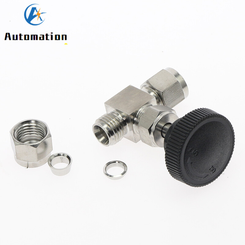 Podesivi igličasti ventil OD 3 4 6 8 10 12 14 mm 1/8" 1/4" 3/8" 1/2" Kompresijski dvostruki cijevni priključak od nehrđajućeg čelika 304