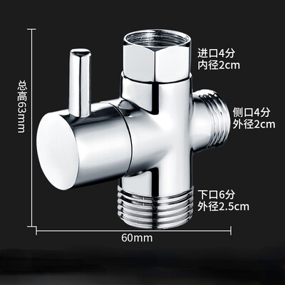Kromirani mesing Kupaonski WC Bide G1/2" T-adapter Preusmjerni ventil za tuš Trosmjerna slavina za tuš T-konektor Alat za ventil