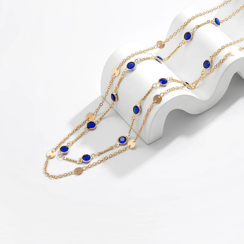 Europietiški ir amerikietiški tarpvalstybiniai papuošalai, madingas temperamentas, seksuali cirkonio metalo kūno grandinėlė moterims, paprasta spalvinga krištolo blizgučių juosmens grandinėlė