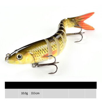 Bionic Fake Fish Lure σετ πολλών τμημάτων Slow Sinking Long Distance 10cm10g Προσομοίωση σκληρού δολώματος ψαριών 9 τμημάτων