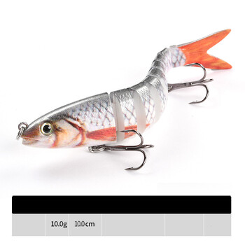 Bionic Fake Fish Lure σετ πολλών τμημάτων Slow Sinking Long Distance 10cm10g Προσομοίωση σκληρού δολώματος ψαριών 9 τμημάτων