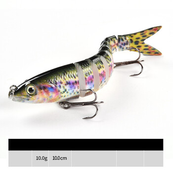 Bionic Fake Fish Lure σετ πολλών τμημάτων Slow Sinking Long Distance 10cm10g Προσομοίωση σκληρού δολώματος ψαριών 9 τμημάτων