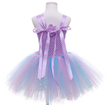 Girl Princess Mermaid Tutu Dress Under the Sea Princess Παιδικά φορέματα για κορίτσια Στολή γενεθλίων με κορδέλα λουλουδιών