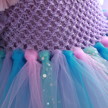 Girl Princess Mermaid Tutu Dress Under the Sea Princess Παιδικά φορέματα για κορίτσια Στολή γενεθλίων με κορδέλα λουλουδιών