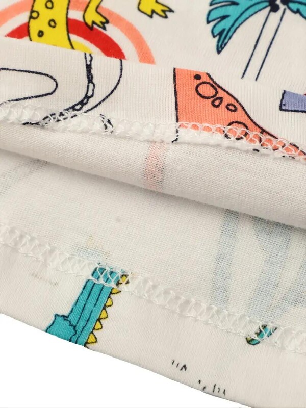 Tüdrukute suvine lühikeste varrukatega kleit dinosaurusmustritega beebiriietega