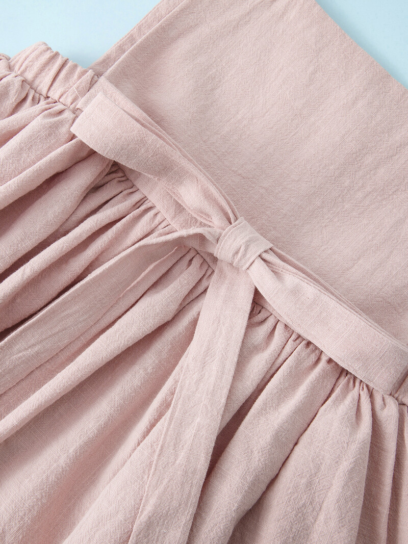 Suvised lasteriided ühevärvilised traksid tüdruku frocks linasest puuvillasest varrukateta suvekleit