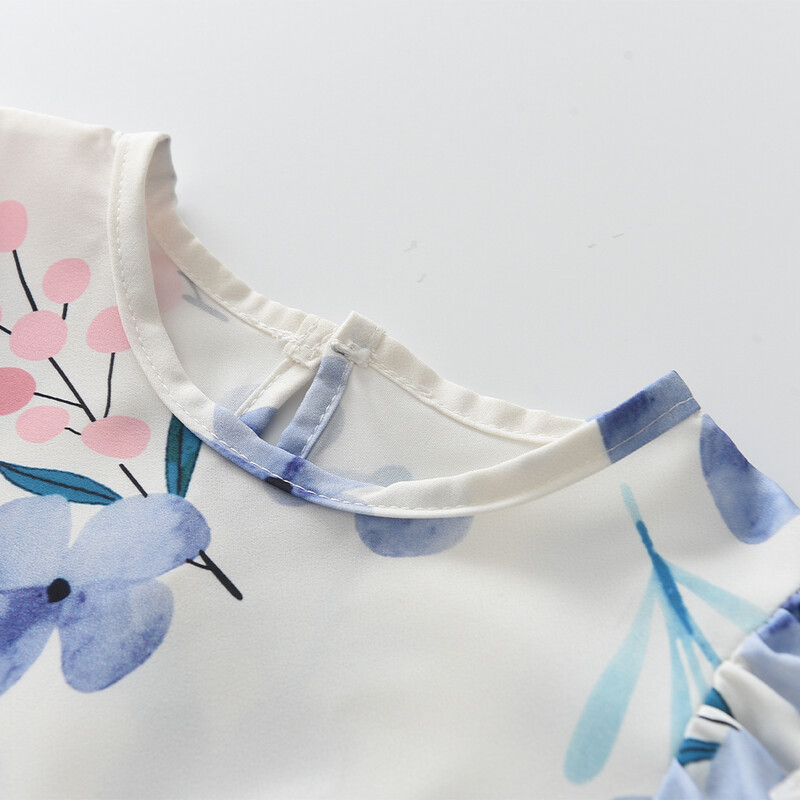 Bear Leader tüdrukute mullivarrukatega printsessikleit 2023. aasta suvine uus lasterõivaste tüdrukute retrolik lilleline kleit, armas printsesskleit