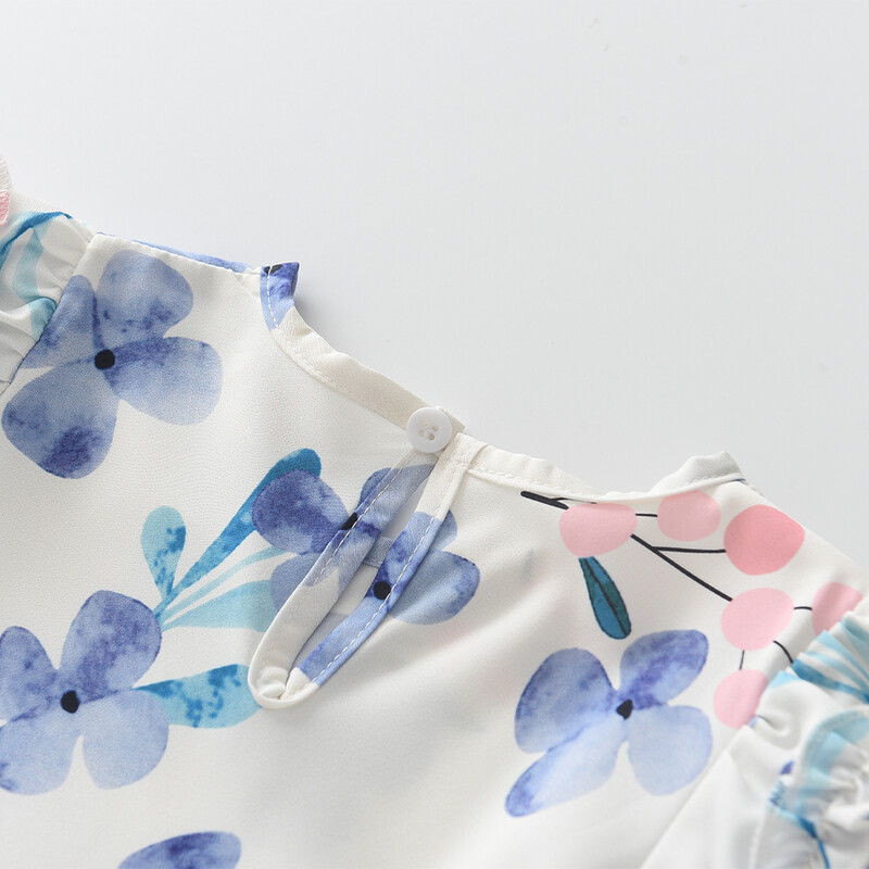 Bear Leader tüdrukute mullivarrukatega printsessikleit 2023. aasta suvine uus lasterõivaste tüdrukute retrolik lilleline kleit, armas printsesskleit