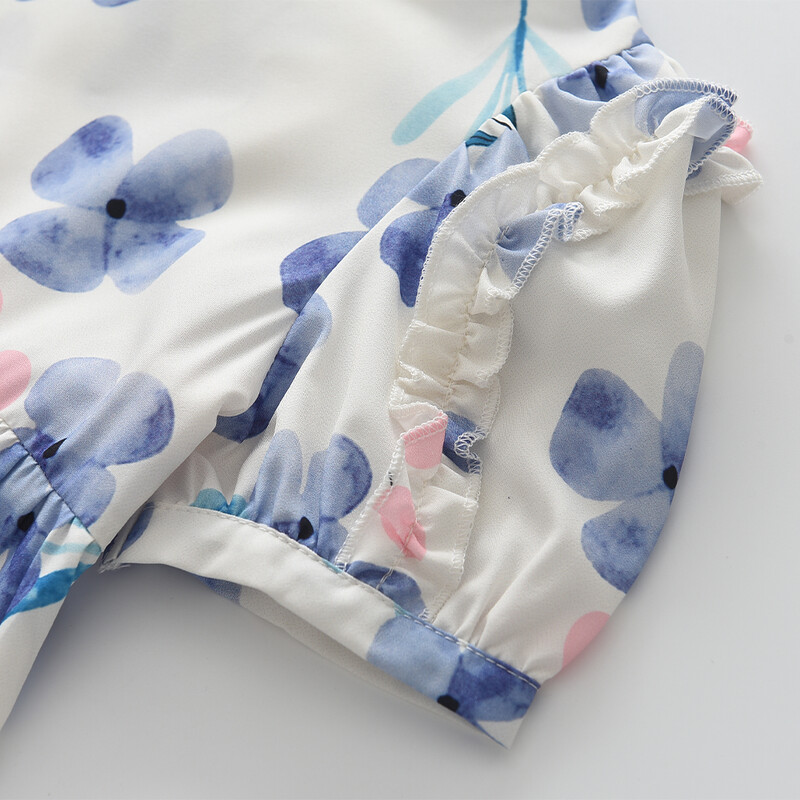 Bear Leader tüdrukute mullivarrukatega printsessikleit 2023. aasta suvine uus lasterõivaste tüdrukute retrolik lilleline kleit, armas printsesskleit