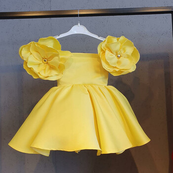 New Fashion Flowers Girls Dress 1st Year Birthday Party Baby βάπτιση φόρεμα για κορίτσια Πριγκίπισσα Χριστουγεννιάτικη Στολή Βρεφικά Vestidos