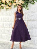 TOLEEN Naiste põrandapikkused kleidid Suvine vabaaja naiste elegantne diagonaalse kaelusega kleit Violetne õhuke kootud kleit Vestidoes Mujer