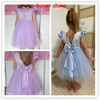 Summer Princess Toddler Παιδικά Κορίτσια Φόρεμα Tutu Γαμήλιο πάρτι 1 έως 5 ετών Φορέματα γενεθλίων για κορίτσι μαργαριτάρι Φιόγκο Κοστούμια Δαντέλα