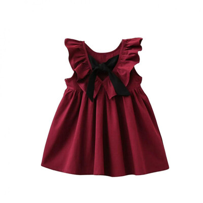 Καλοκαιρινό sundress Χαριτωμένο μωρό κορίτσι με παπιγιόν κοντό μίνι γιλέκο Φόρεμα Παιδικό Πλισέ Παιδικά Πλισέ Casual Φορέματα Αμάνικο