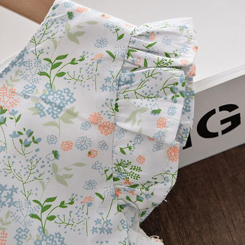 Rochii pentru fete cu flori 2024 Noua moda Haine pentru copii Rochii florale de vara Imbracaminte pentru copii din bumbac Costum 4-7 ani