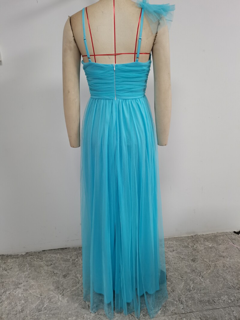 2024 Naiste SolidColor Mesh SeksikasSlim Suspender V Neck, Seljata KleitBankettÕhtukleit