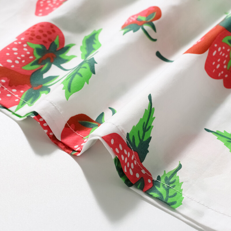 Little maven Tüdrukute Peter Pan kraega kleidid Maasikaprinteriga Lastele Elegantsed suvekleidid Lastele Riided Tüdrukute peokleidid