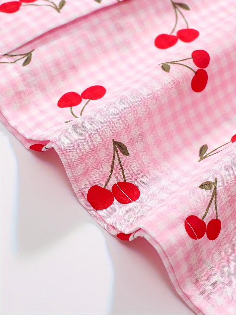 KaLa KaLa Girls Sweet Puff varrukatega ruuduline kleit - hingav avar suvekleit marjatrükiga