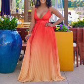 Seksikad plisseeritud spagetirihmaga kleidid naistele 2024. aasta sügav kaelus, varrukateta kõrge vöökohaga, põrandapikkusega elegantne sünnipäevapeo hommikumantel