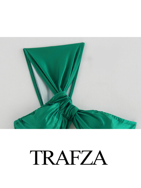 TRAFZA naiste gradientvärviga seksikas õõnsa kaunistusega peokleit Elegantne naiste asümmeetriline kondita kleit suveriided Y2K