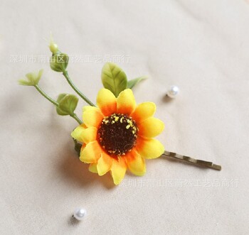 Sunflower Sunflower Corsage για άντρες και γυναίκες Γάμος για νύφη και γαμπρό Κορσάζ λουλούδι καρπού Χριστουγεννιάτικο δώρο κεφάλι λουλούδι αξεσουάρ μαλλιών