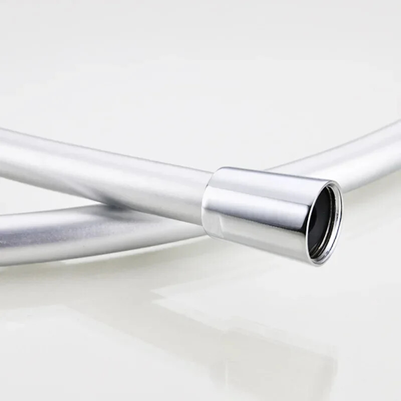 PVC visokotlačno srebrno i crno glatko crijevo za tuš za kadu Fleksibilna ručna glava