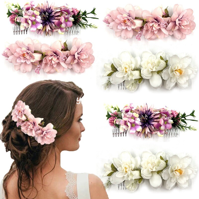 Europski i američki novi stil, simulacija šume, češalj za kosu s cvijećem, temperament, češalj za kosu za mladenke, žensko pokrivalo za glavu u boemskom stilu