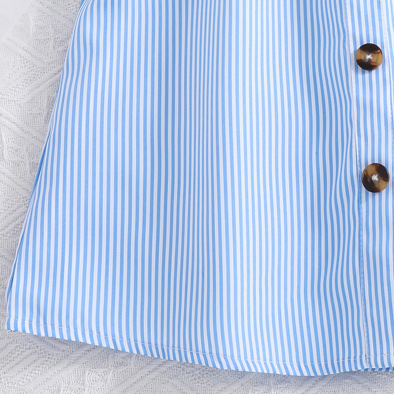 Suvekleit 8-14-aastastele tüdrukutele, V-kaelusega nööbid, kaunistatud Väikeste lendavate varrukatega A-line seelik Värske mugav ja lahe