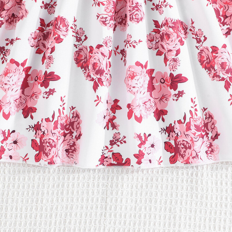 Suknelė vaikams nuo 4 iki 7 metų Medvilninės raukinės be rankovių gėlėtos princesės suknelės, skirtos mergaitei