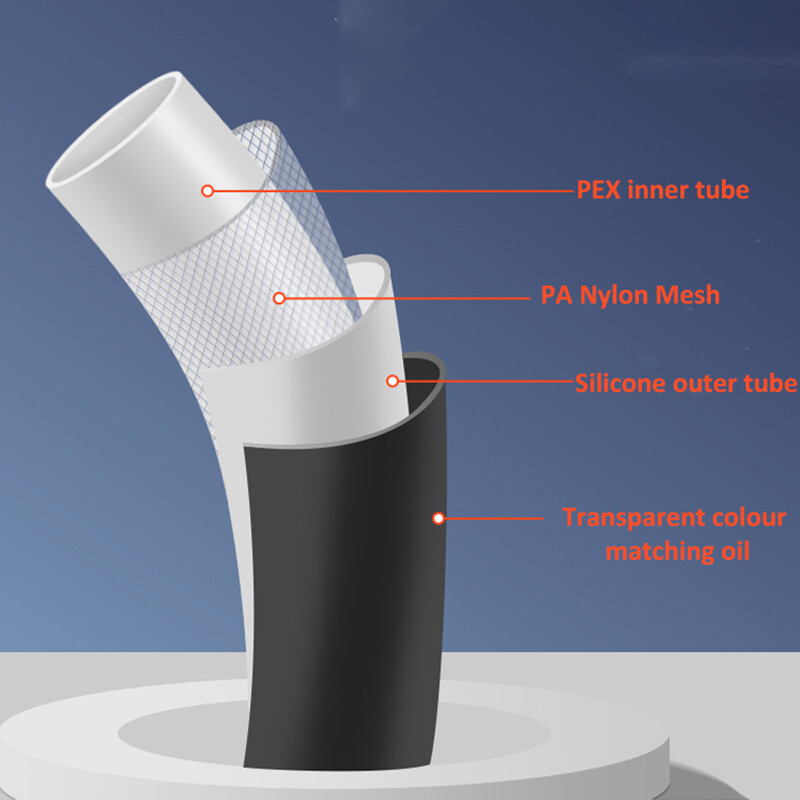 1,5/2M silikonsko fleksibilno crijevo za tuširanje, produžetak protiv namotavanja, visokotlačna cijev, cijev za glavu tuša Dodatna oprema za kupaonsku faucte