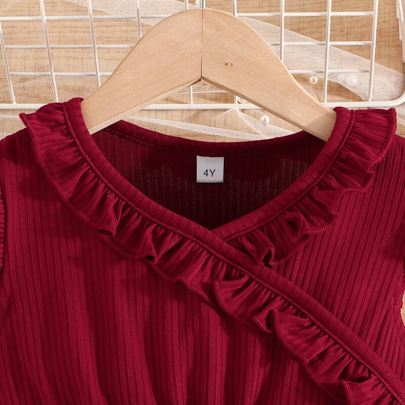 Kleit lastele 2–8-aastastele Moodne suvine armas volangidega varrukateta staartüllist printsesskleidid Ootd beebitüdrukule