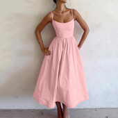 Naiste Camisole kleit Seksikas mähisega rusuv lõhikuga kokteilikleidid naistele õhtuseks peoks Elegantne rihmaga kleit ilma taskuta