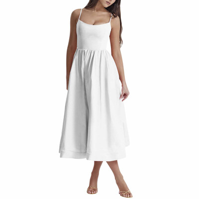 Naiste Camisole kleit Seksikas mähisega rusuv lõhikuga kokteilikleidid naistele õhtuseks peoks Elegantne rihmaga kleit ilma taskuta