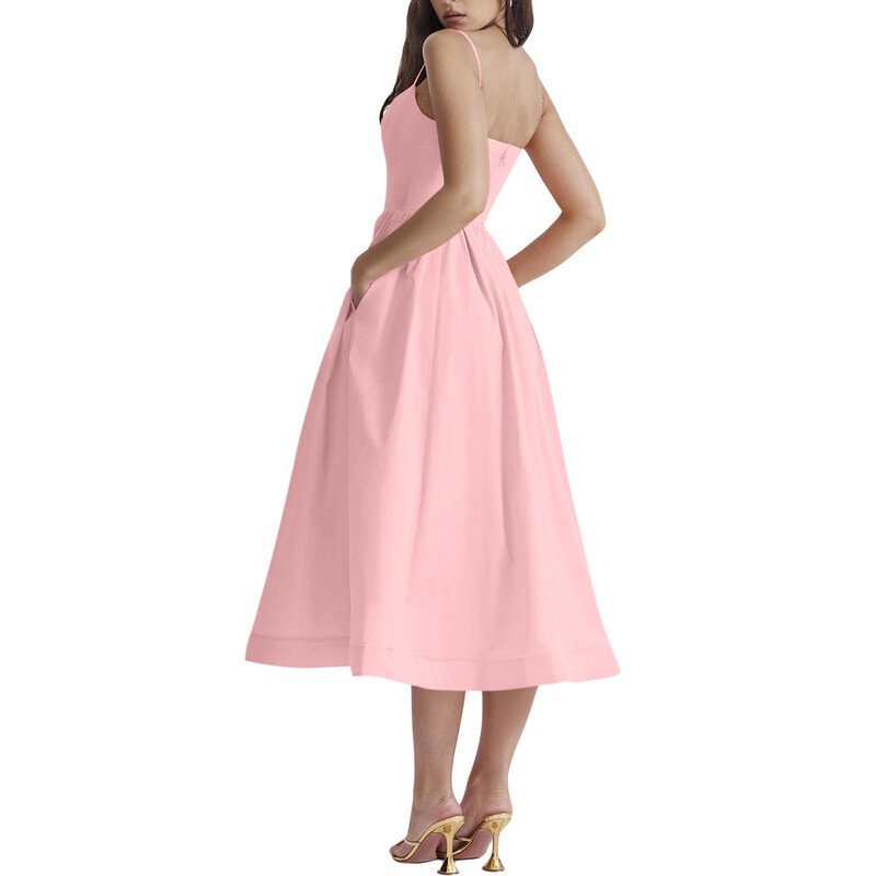 Naiste Camisole kleit Seksikas mähisega rusuv lõhikuga kokteilikleidid naistele õhtuseks peoks Elegantne rihmaga kleit ilma taskuta