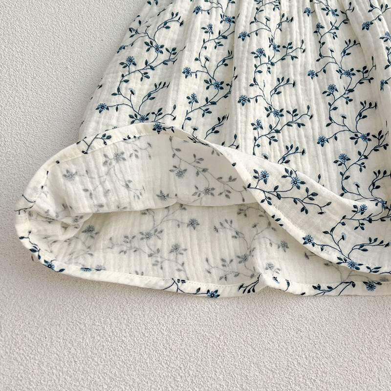 2024 Noua vară 2-6 ani pentru fetițe rochie prințesă cu mâneci scurte din bumbac cu imprimare florală rochii de petrecere pentru copii îmbrăcăminte pentru copii