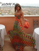 Argyle Print Fit Flare plisseeritud naiste kleit Seksikas Tube Slip Empire naiste kleidid 2024 Kevadsuvi rannas Elegantne naiste rüü