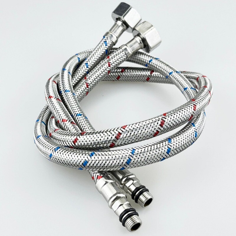 1/2,3/8,9/16 304 tkani nehrđajući čelik Jednoglavna dovodna cijev za hladnu i toplu vodu Kuhinjska slavina za umivaonik Vodovodna crijeva