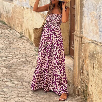 Naiste elegantne trükitud elastne vöökleit pühade stiilis prantsuse lillelise rihmaga pikk kleit Traf Naiste Vestidos Para Mujer