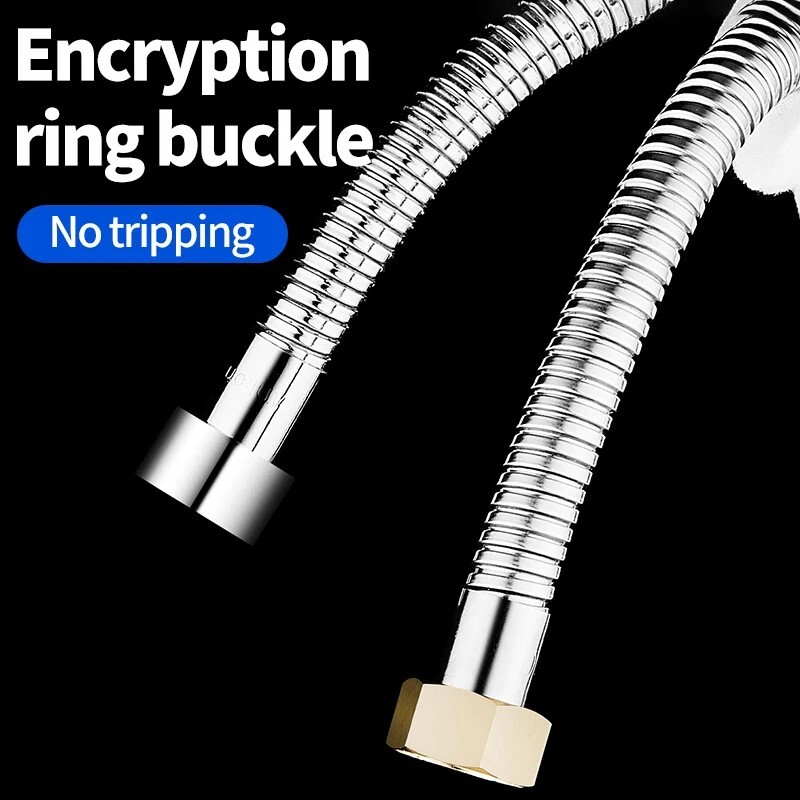 Nova mjedena glava 1,5/2/3M fleksibilno crijevo za tuširanje od nehrđajućeg čelika Dugo produžetak crijeva za vodu za tuš Vodovodna cijev Kupaonski pribor