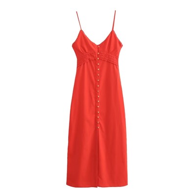 2024 uued naisteriided temperament mood seksikas traksidega üherealine õhukeste rihmadega kleit