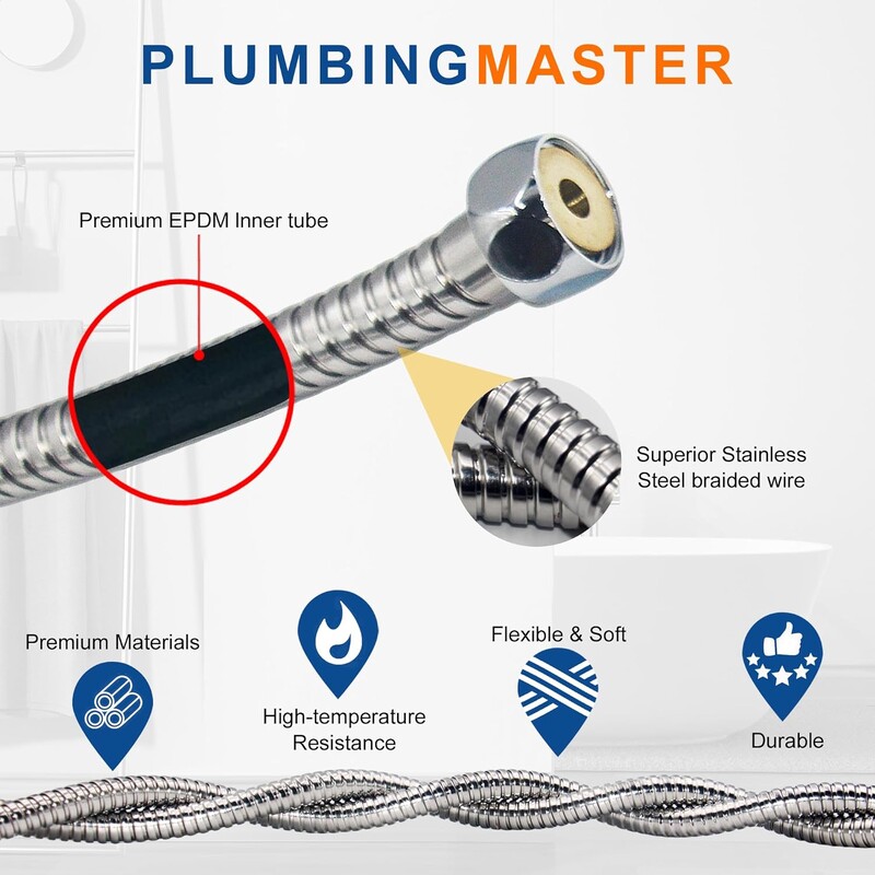 Vruće savitljivo valovito crijevo za tuširanje od nehrđajućeg čelika 1 m / 1,5 m / 2 m Priključak za vodovodno crijevo Proizvodi za kupanje Kupaonski pribor